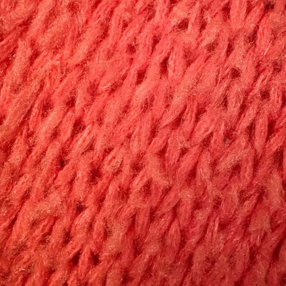 Anthropologie Coral Pink Chunky Knit Striped Cuff Open Front Cardigan One Size - Picture 6 of 7